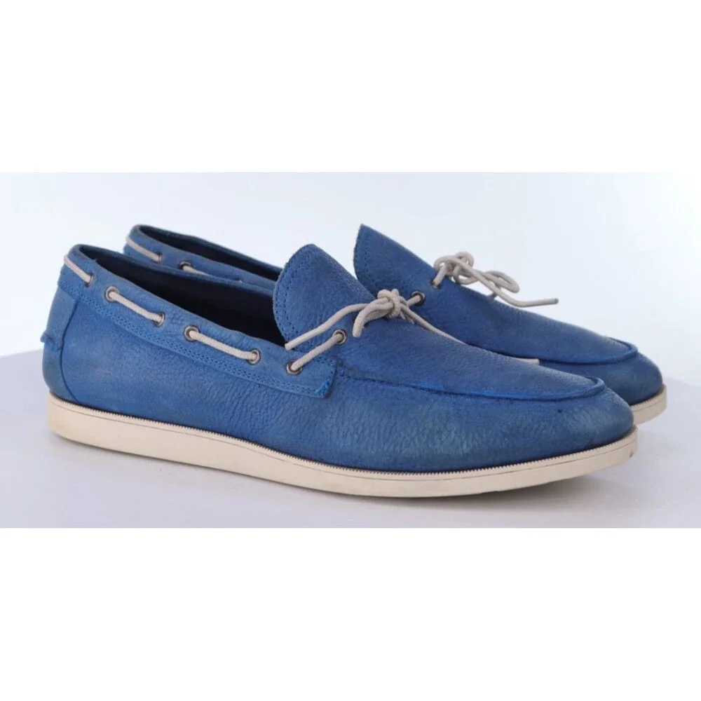 Cole Haan Nik Air Men's Boat Shoes Size 10 Leather Blue C11344